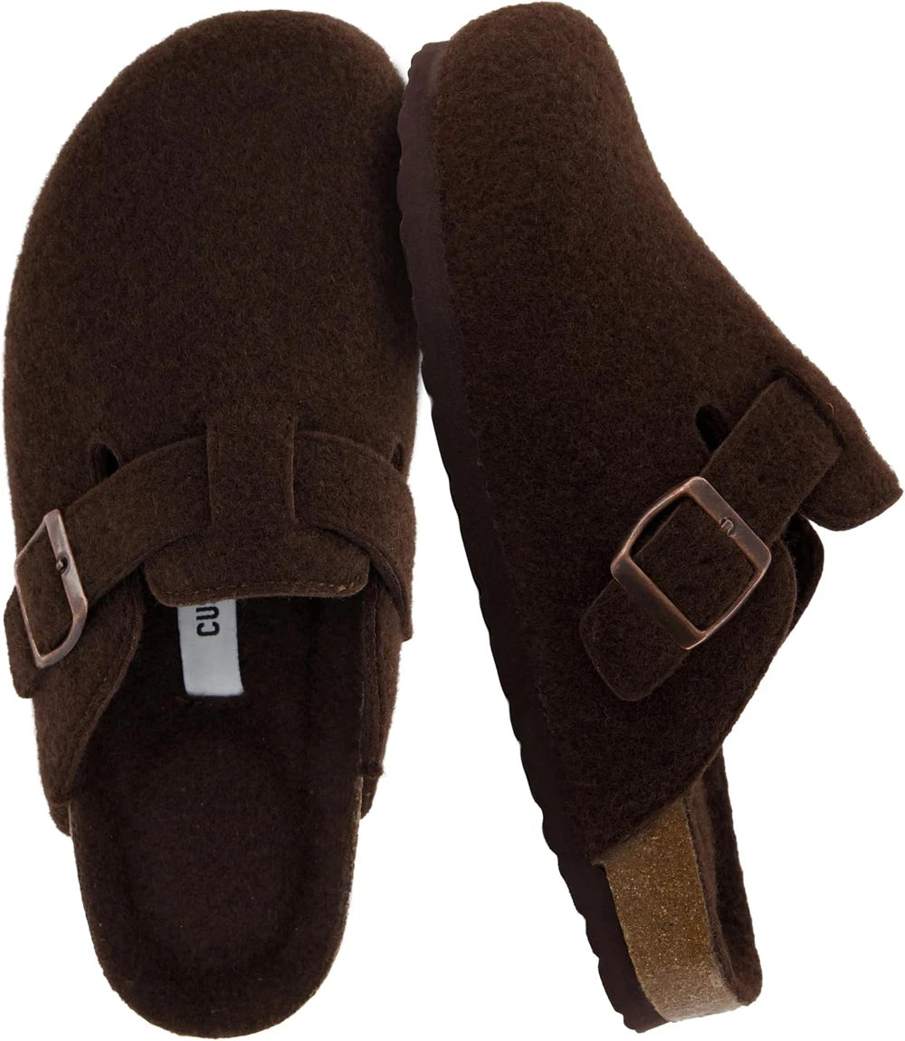 Vegan Suede Cork Footbed Clogs